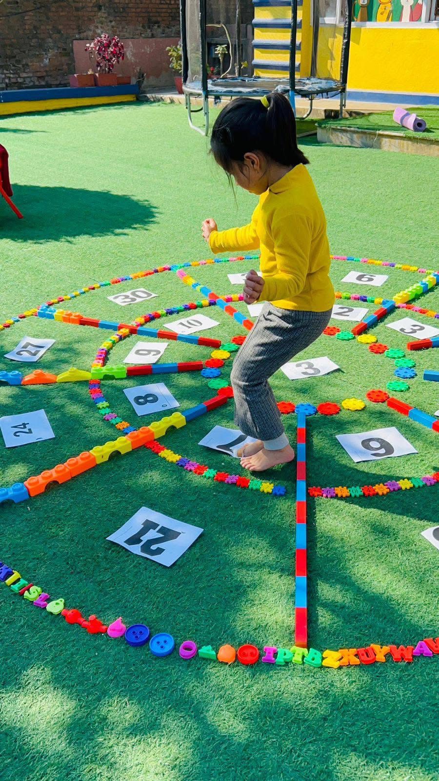 Fun outdoor play activities at EuroKids Mulpani preschool Nepal