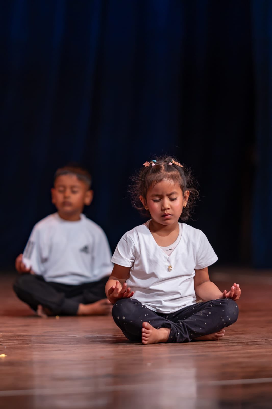 Children doing yoga at EuroKids Mulpani kindergarten Kathmandu